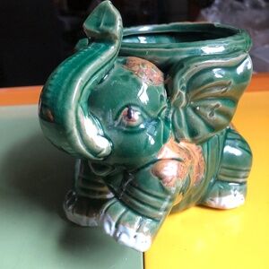 Vintage Ceramic Elephant Planter